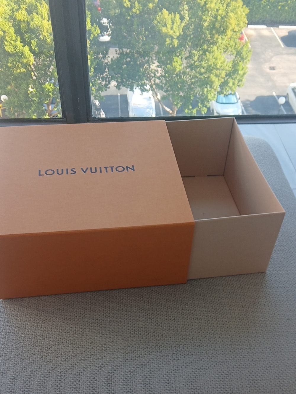Louis Vuitton Orange and Cream Signature Box
